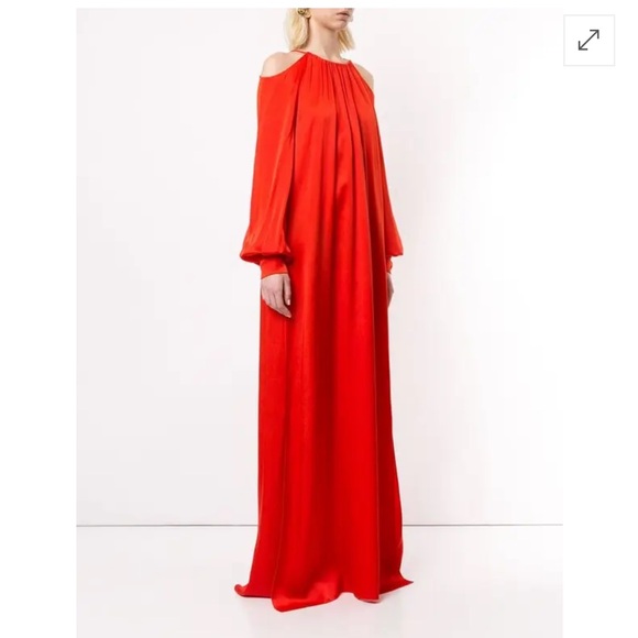 Rosetta Getty red cold shoulder gown - Picture 2 of 14